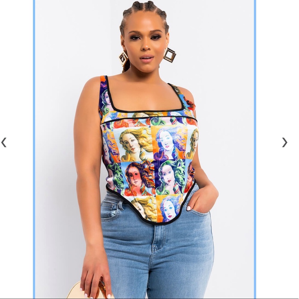 Akira NWT Lioni Printed Corset 3XL